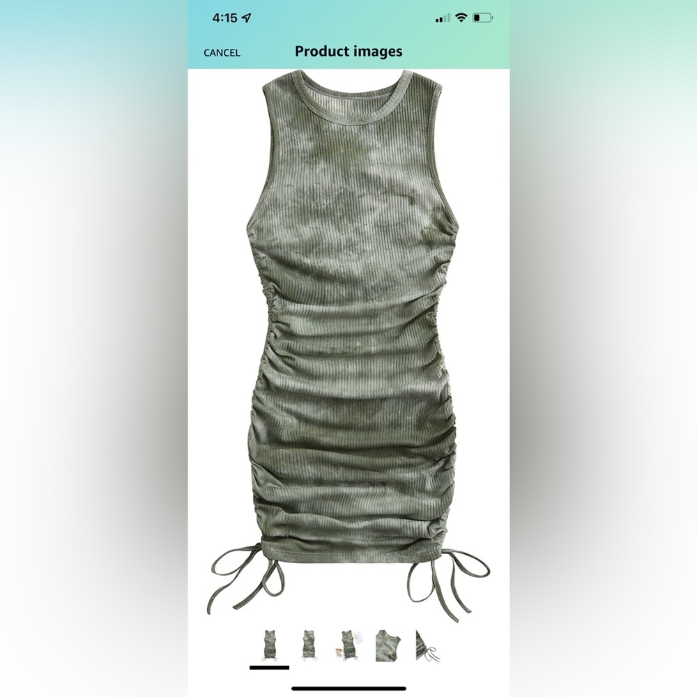🆕 NWOT never worn.  Size small green rouched bodycon dress